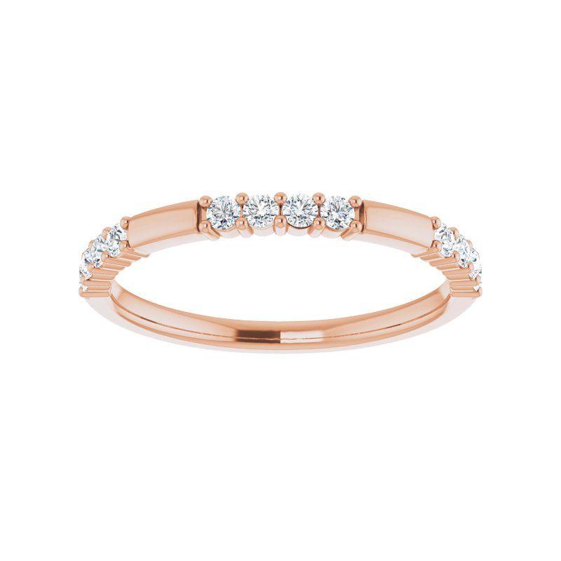 14K Gold Diamond Milan Stackable Band