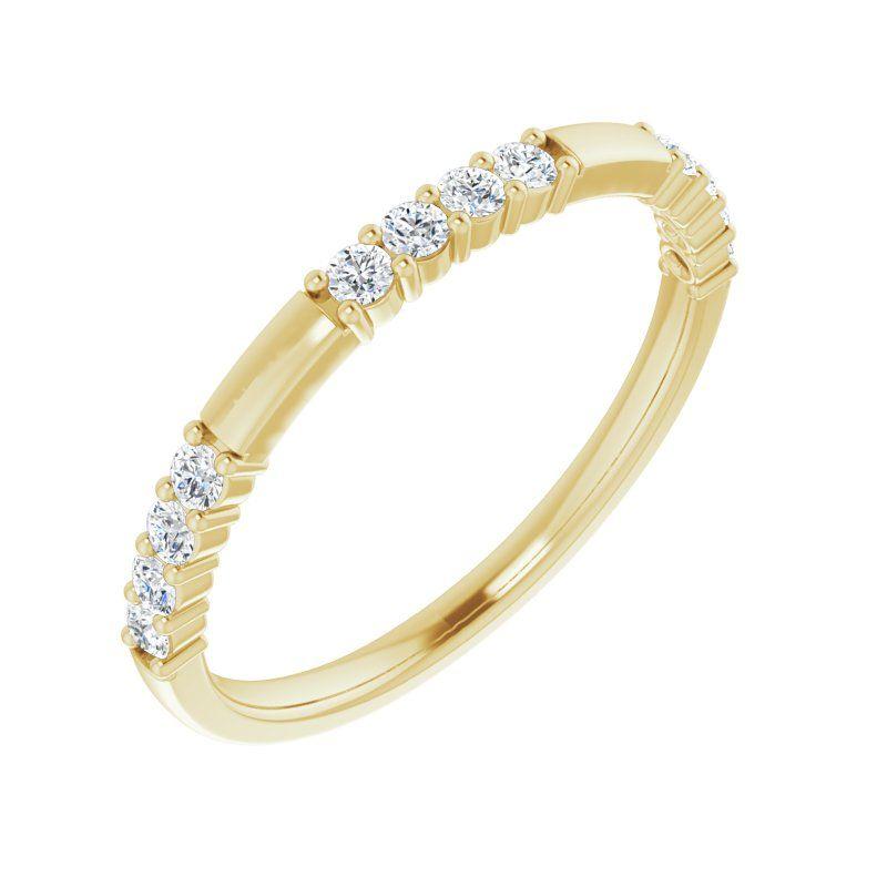 14K Gold Diamond Milan Stackable Band