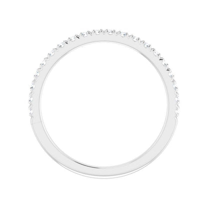 14K Gold Diamond French-Set Minimalist Band