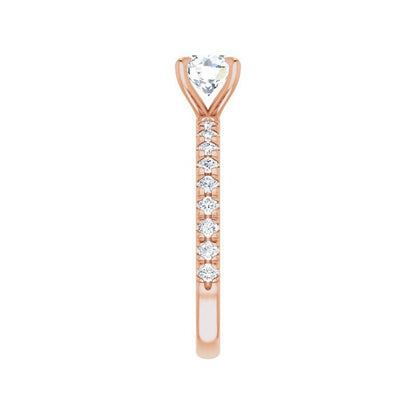14K Gold Round Engagement Ring