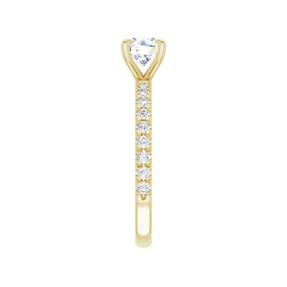 14K Gold Round Engagement Ring
