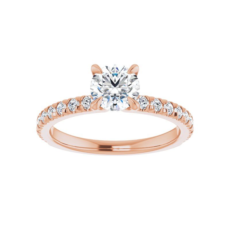 14K Gold Round Engagement Ring