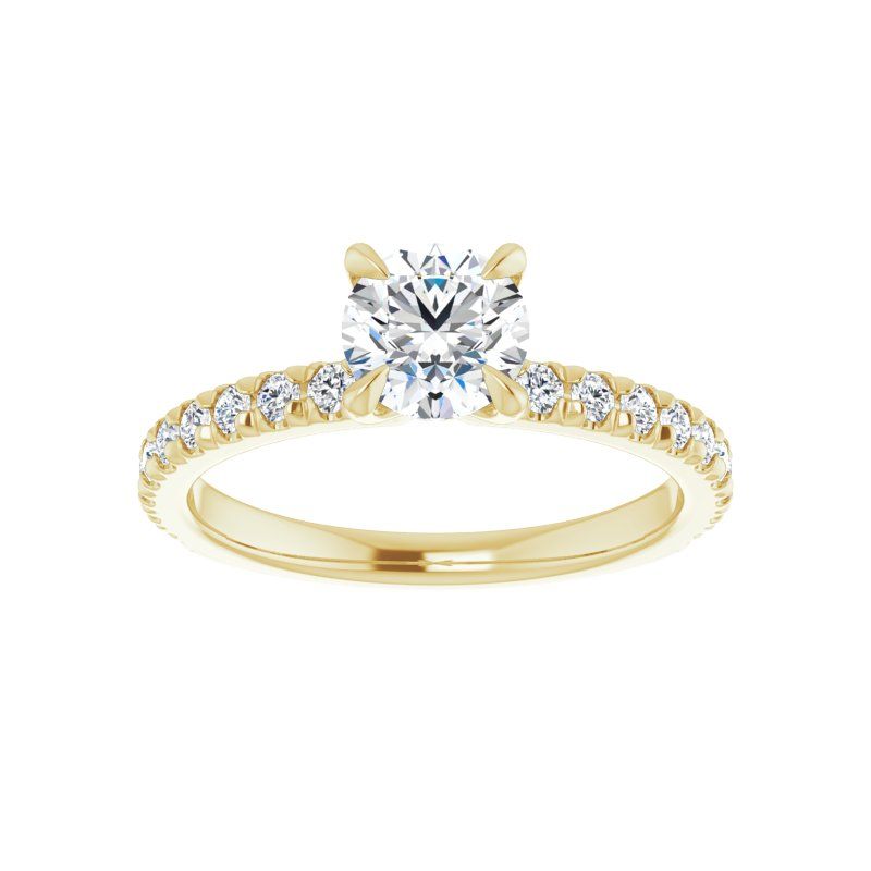 14K Gold Round Engagement Ring