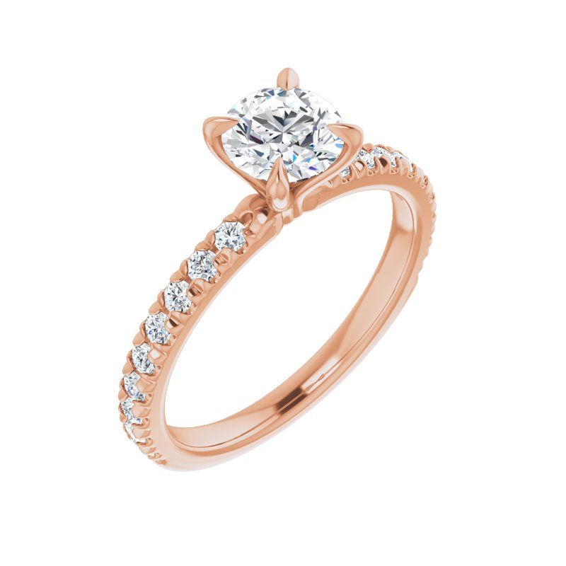 14K Gold Round Engagement Ring