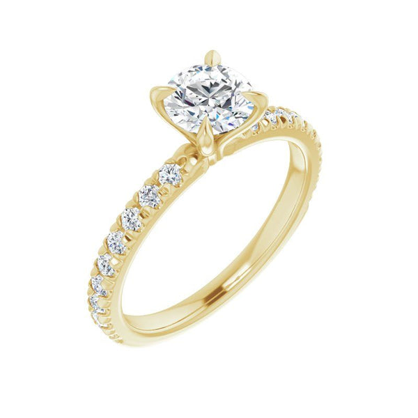 14K Gold Round Engagement Ring