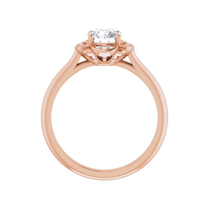 14K Gold Round Engagement Ring