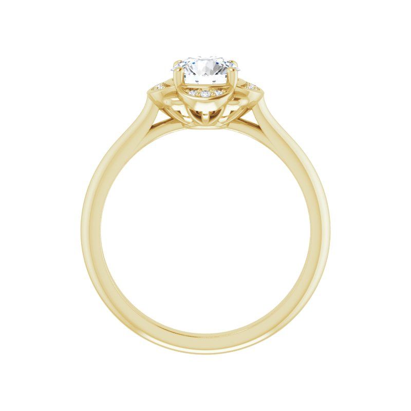 14K Gold Round Engagement Ring