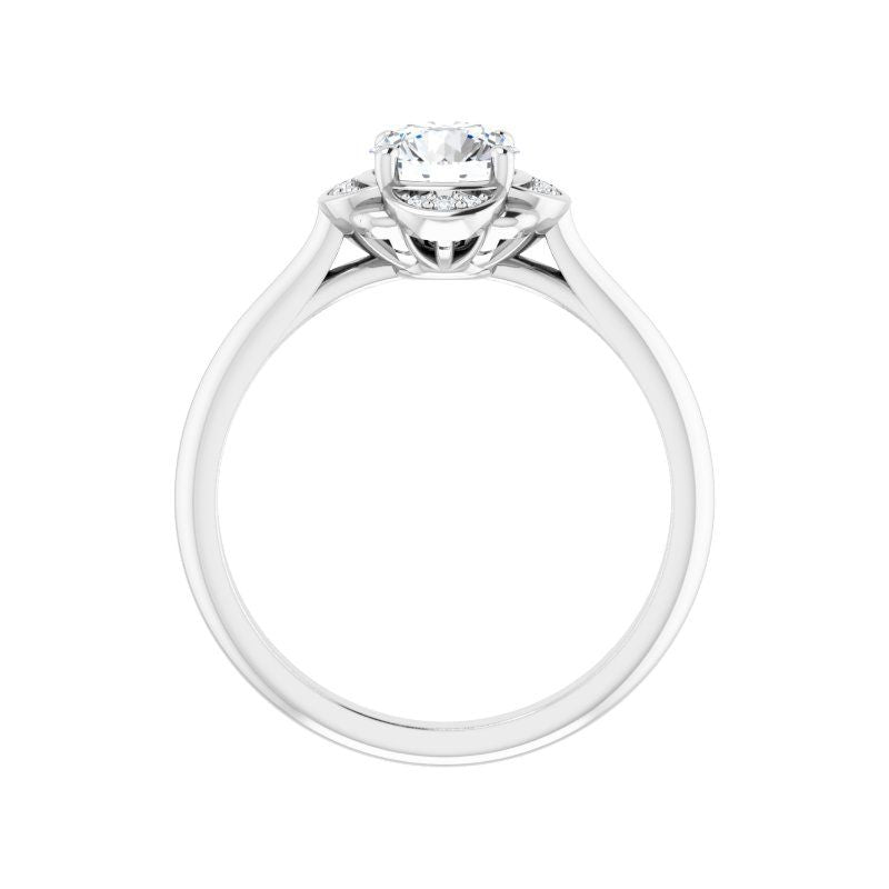 14K Gold Round Engagement Ring