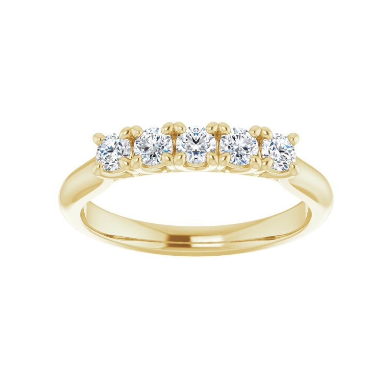 14K Gold 4.10 mm Diamond 5-Stone Band