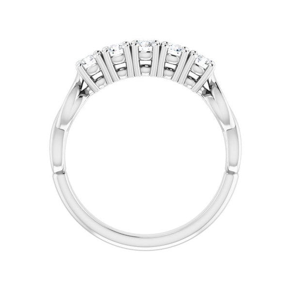 Platinum Diamond 5-Stone Anniversary Band