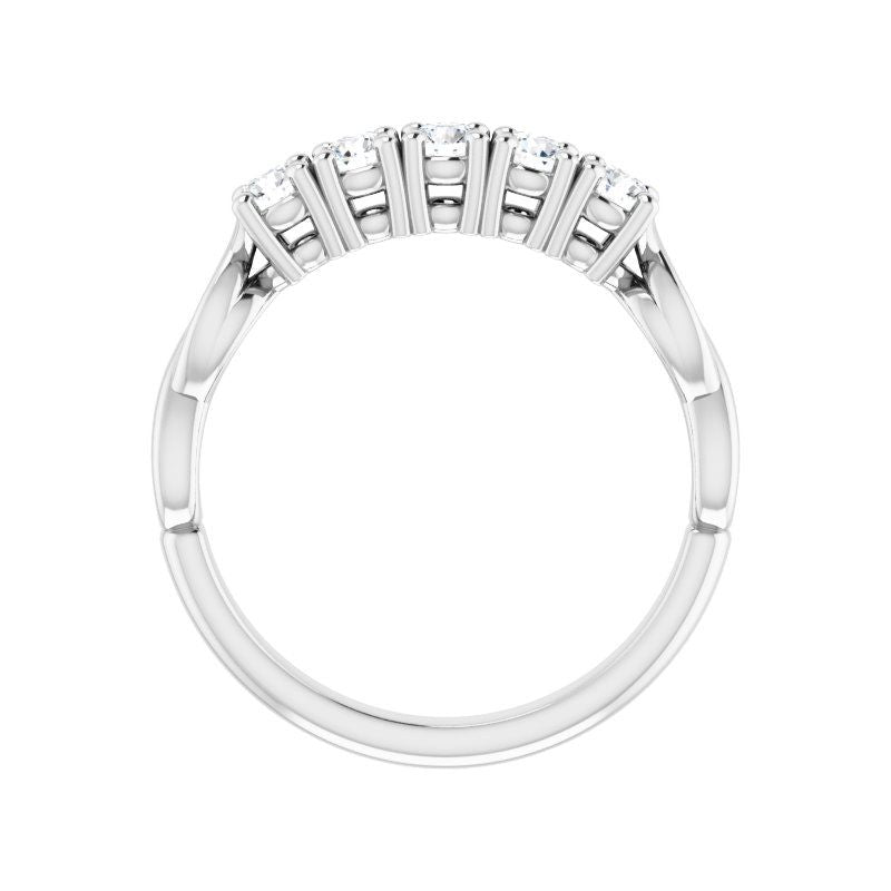 Platinum Diamond 5-Stone Anniversary Band