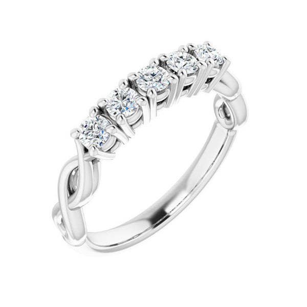 Platinum Diamond 5-Stone Anniversary Band