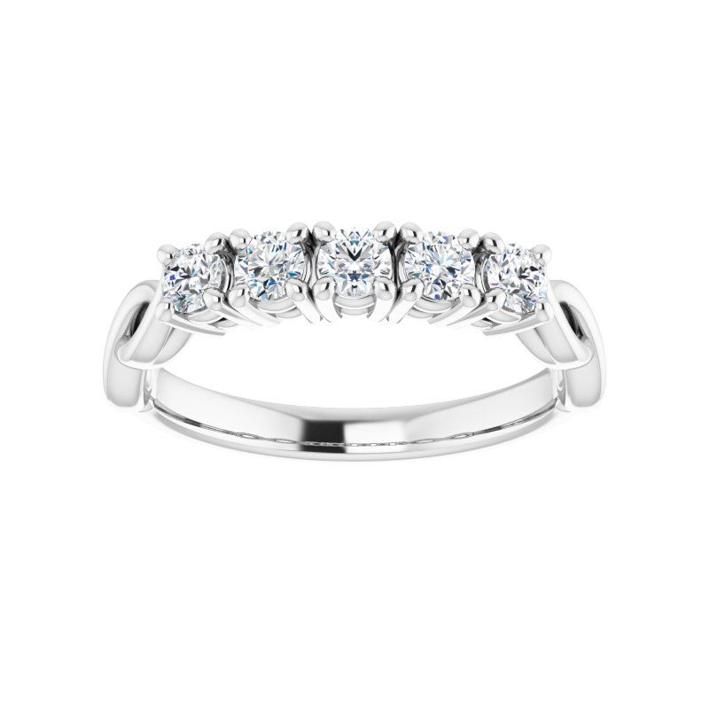 Platinum Diamond 5-Stone Anniversary Band