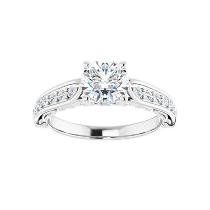 14K Gold Round Victoria Engagement Ring