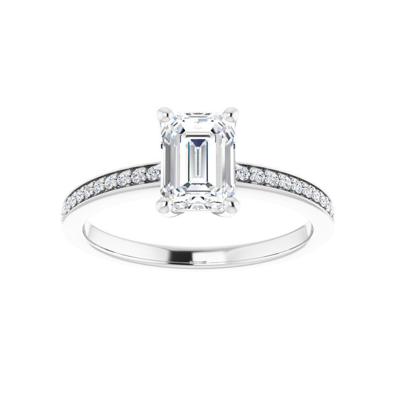 14K Gold Emerald Engagement Ring