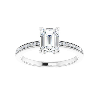 14K Gold Emerald Engagement Ring