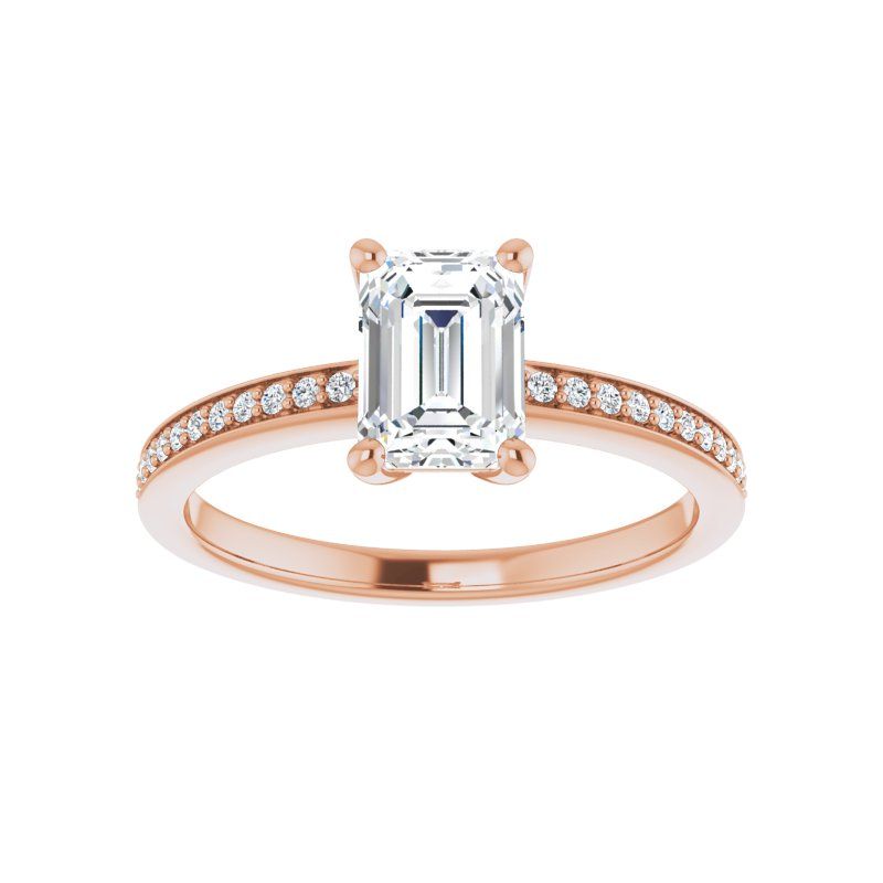 14K Gold Emerald Engagement Ring
