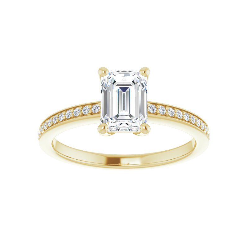 14K Gold Emerald Engagement Ring