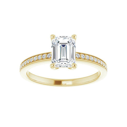 14K Gold Emerald Engagement Ring