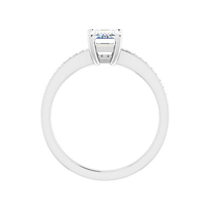 14K Gold Emerald Engagement Ring