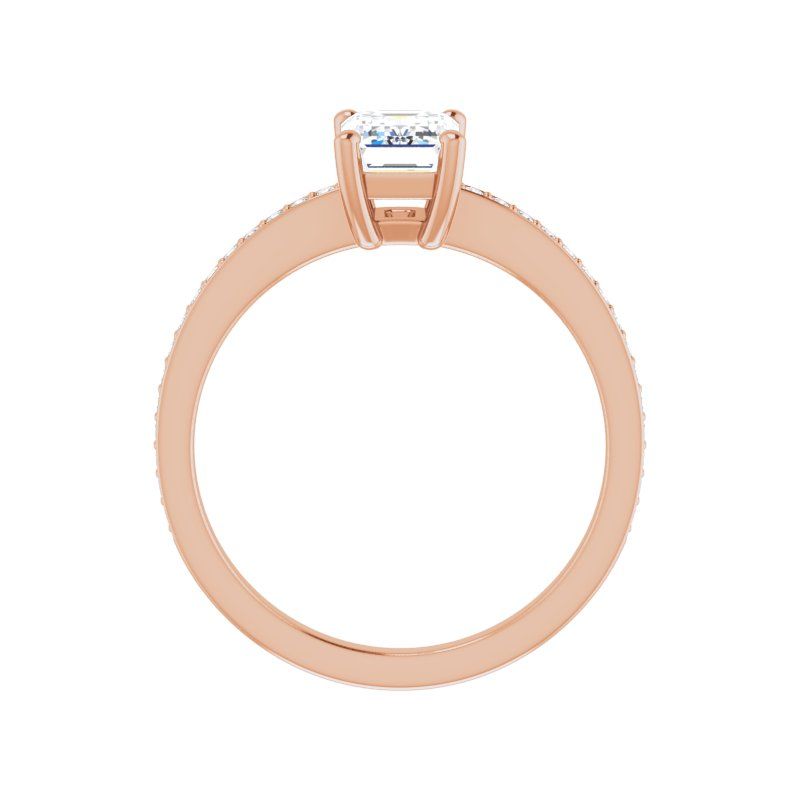 14K Gold Emerald Engagement Ring