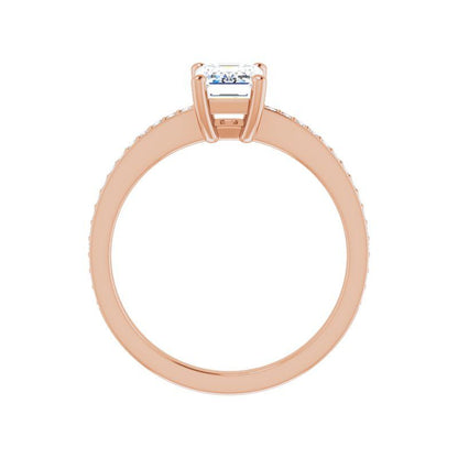14K Gold Emerald Engagement Ring