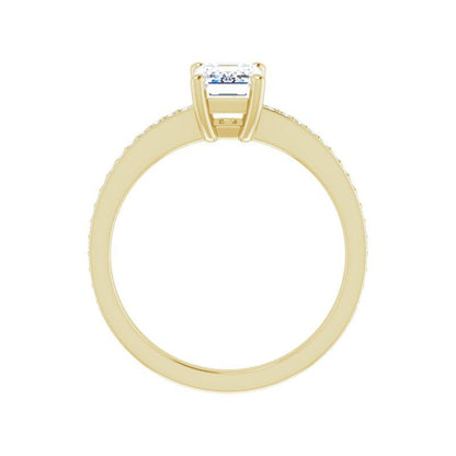 14K Gold Emerald Engagement Ring