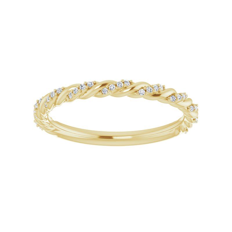 14K Gold Diamond Pave Twisted Fancy Band