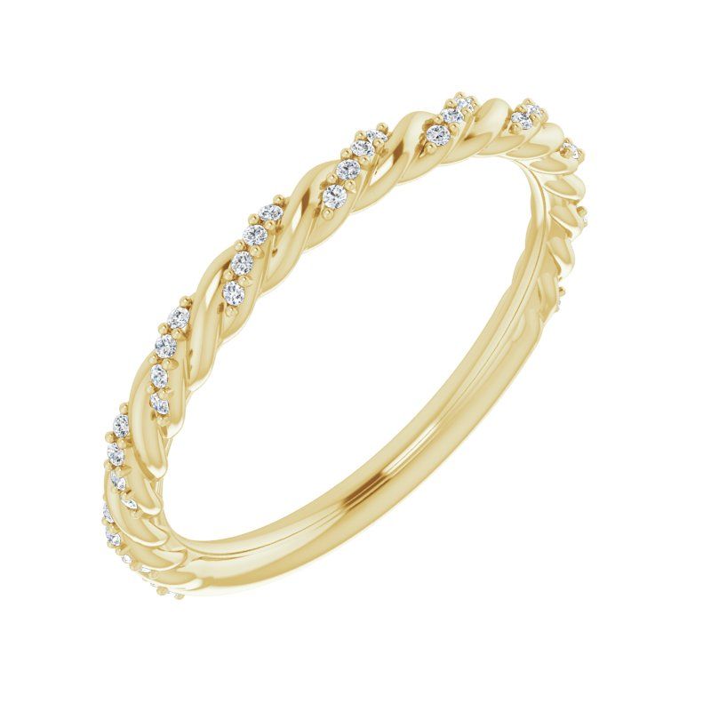 14K Gold Diamond Pave Twisted Fancy Band