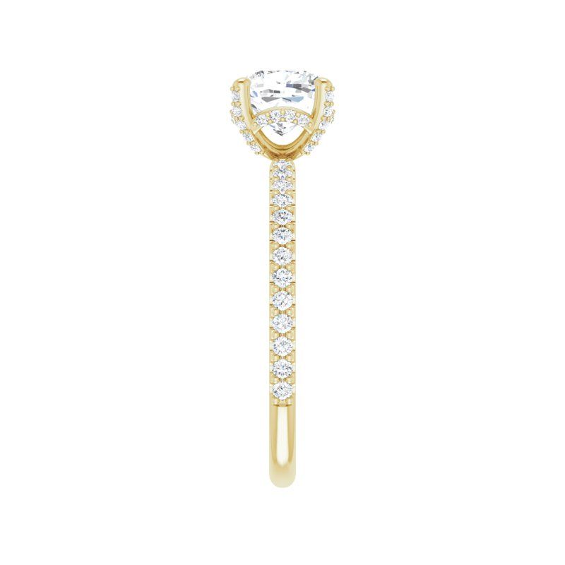 14K Gold Cushion Engagement Ring