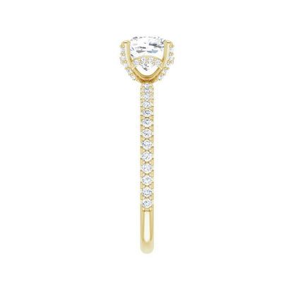 14K Gold Cushion Engagement Ring