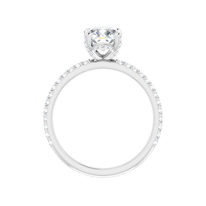 14K Gold Cushion Engagement Ring