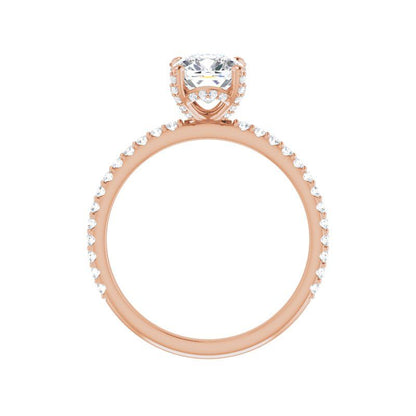 14K Gold Cushion Engagement Ring