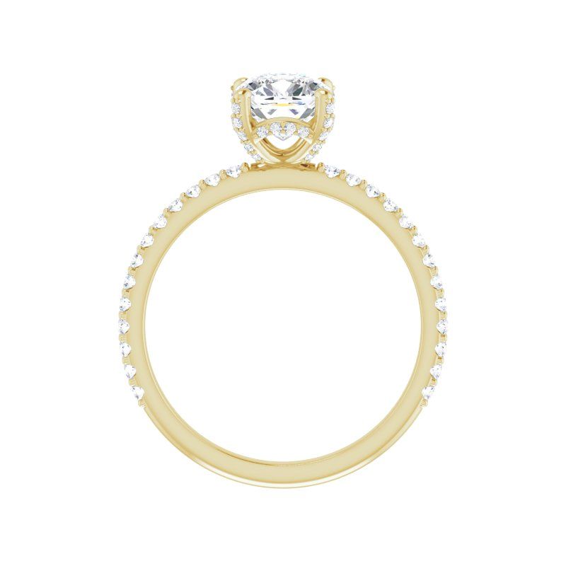 14K Gold Cushion Engagement Ring