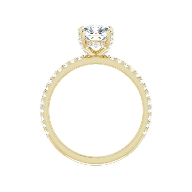 14K Gold Cushion Engagement Ring