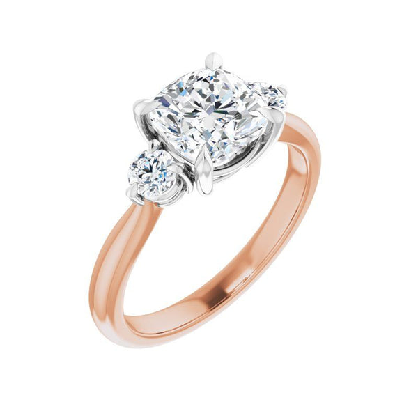 14K Gold Cushion Diamond Engagement Ring