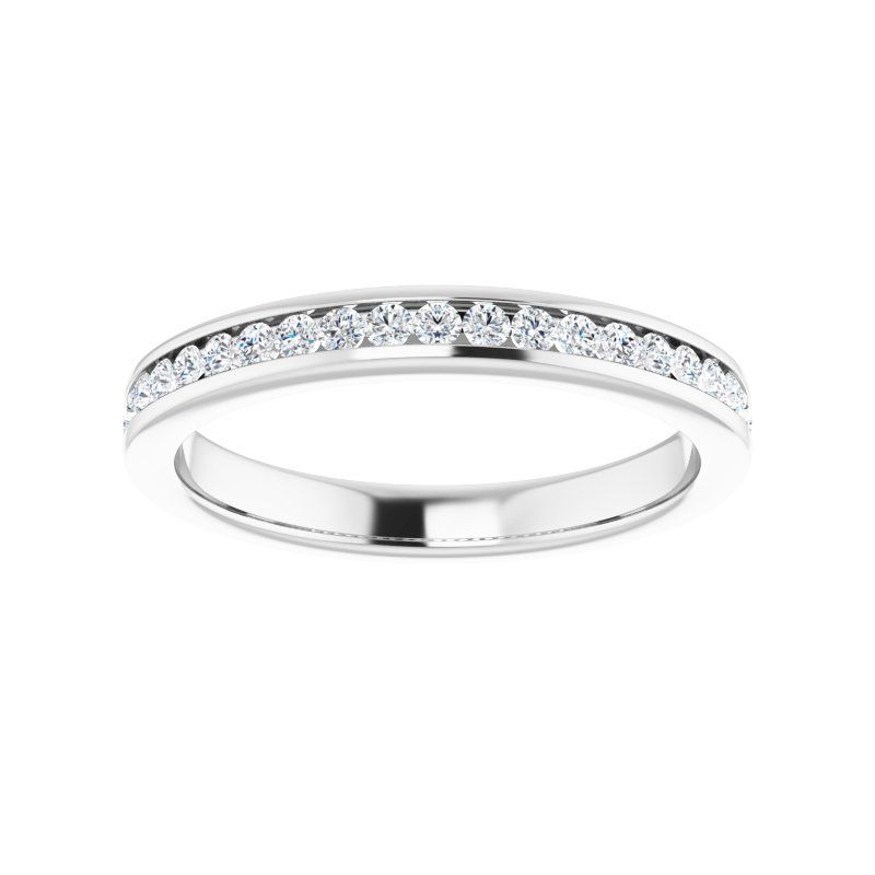 Platinum 3.00 mm Diamond Channel set Anniversary Band