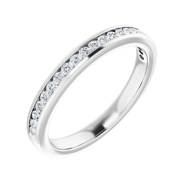 Platinum 3.00 mm Diamond Channel set Anniversary Band