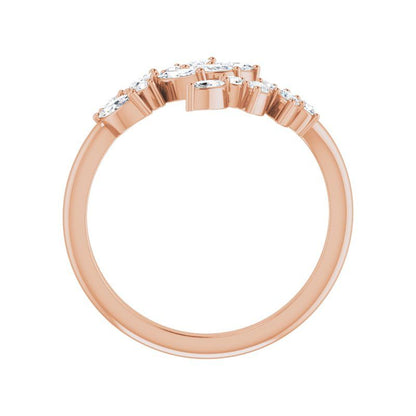 14K Gold Diamond Leaf Ring