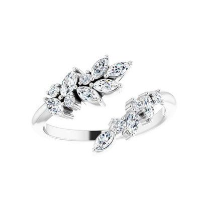 14K Gold Diamond Leaf Ring