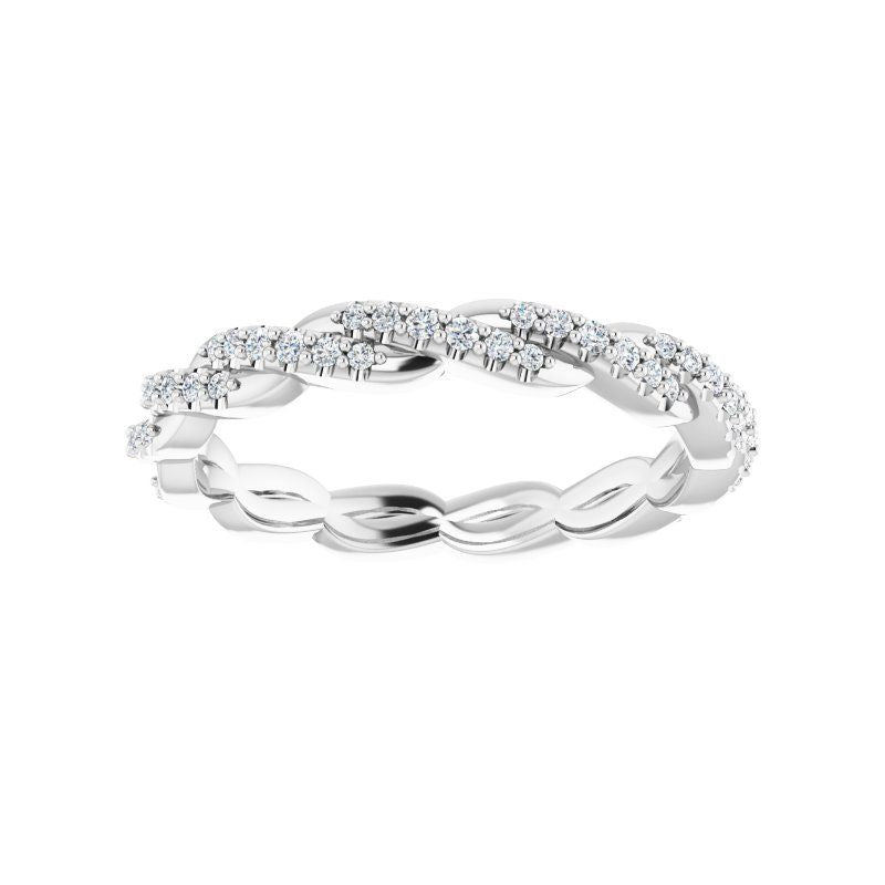 14K Gold Diamond Twisted Eternity Band