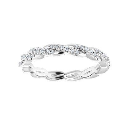 14K Gold Diamond Twisted Eternity Band