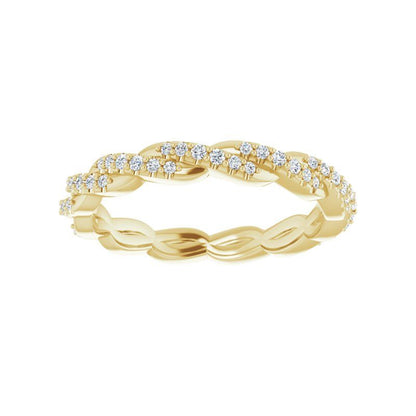 14K Gold Diamond Twisted Eternity Band