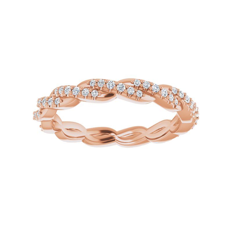 14K Gold Diamond Twisted Eternity Band
