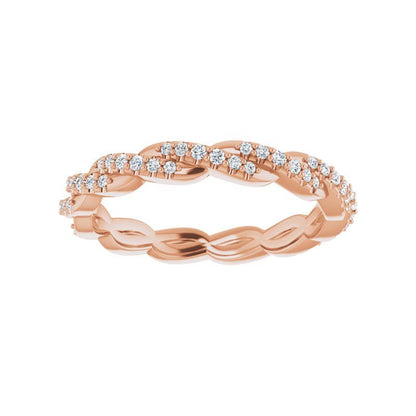 14K Gold Diamond Twisted Eternity Band