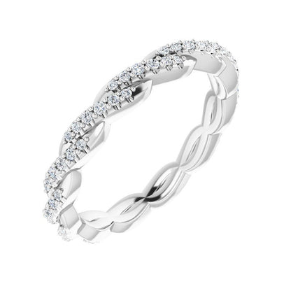 14K Gold Diamond Twisted Eternity Band