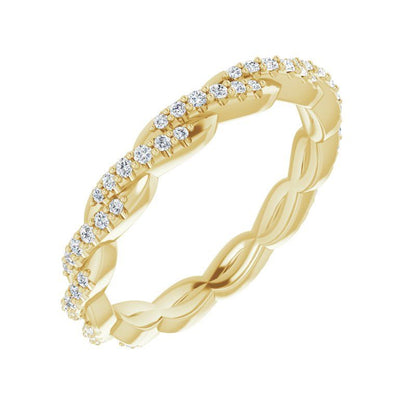 14K Gold Diamond Twisted Eternity Band