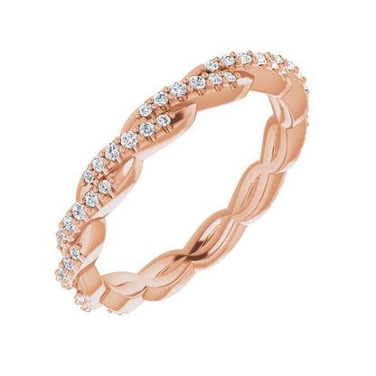 14K Gold Diamond Twisted Eternity Band