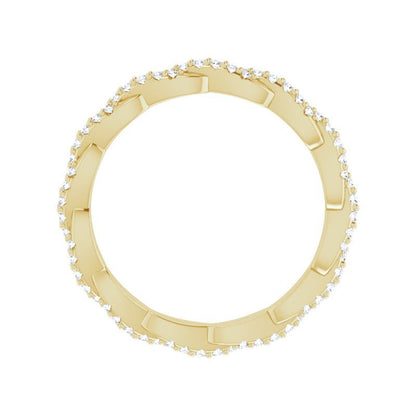 14K Gold Diamond Twisted Eternity Band