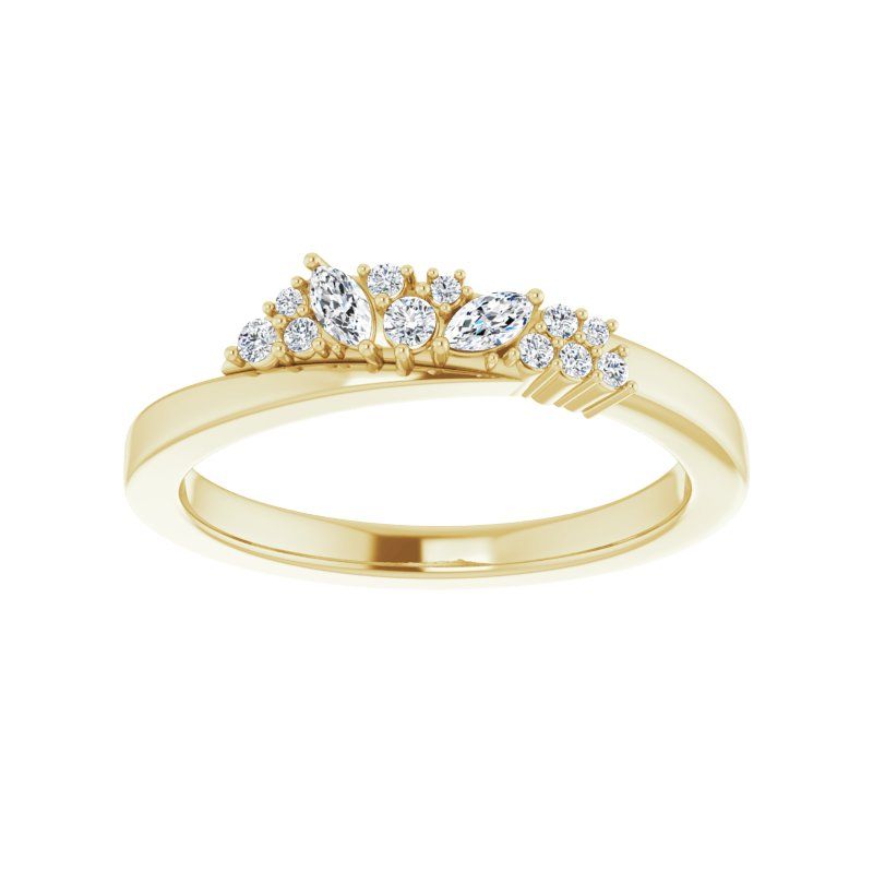14K Gold Diamond Scattered Ring